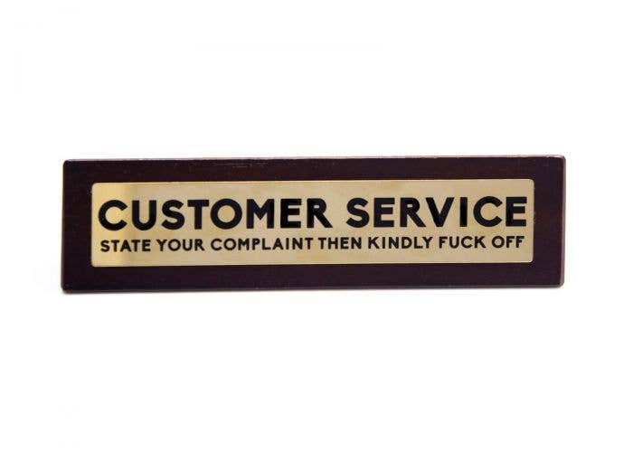 Wooden Desk Sign - Customer Service