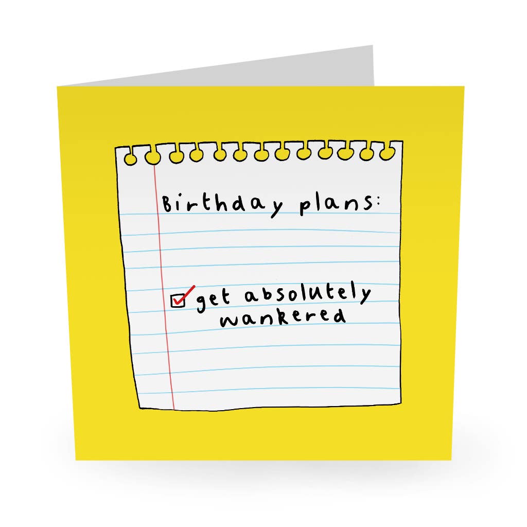 Birthday Plans Get absolutely wankered