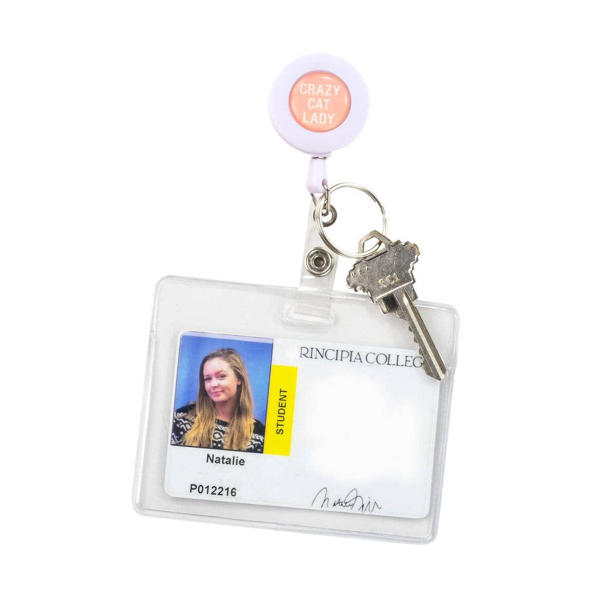 Crazy Cat Lady Keychain Badge Reel