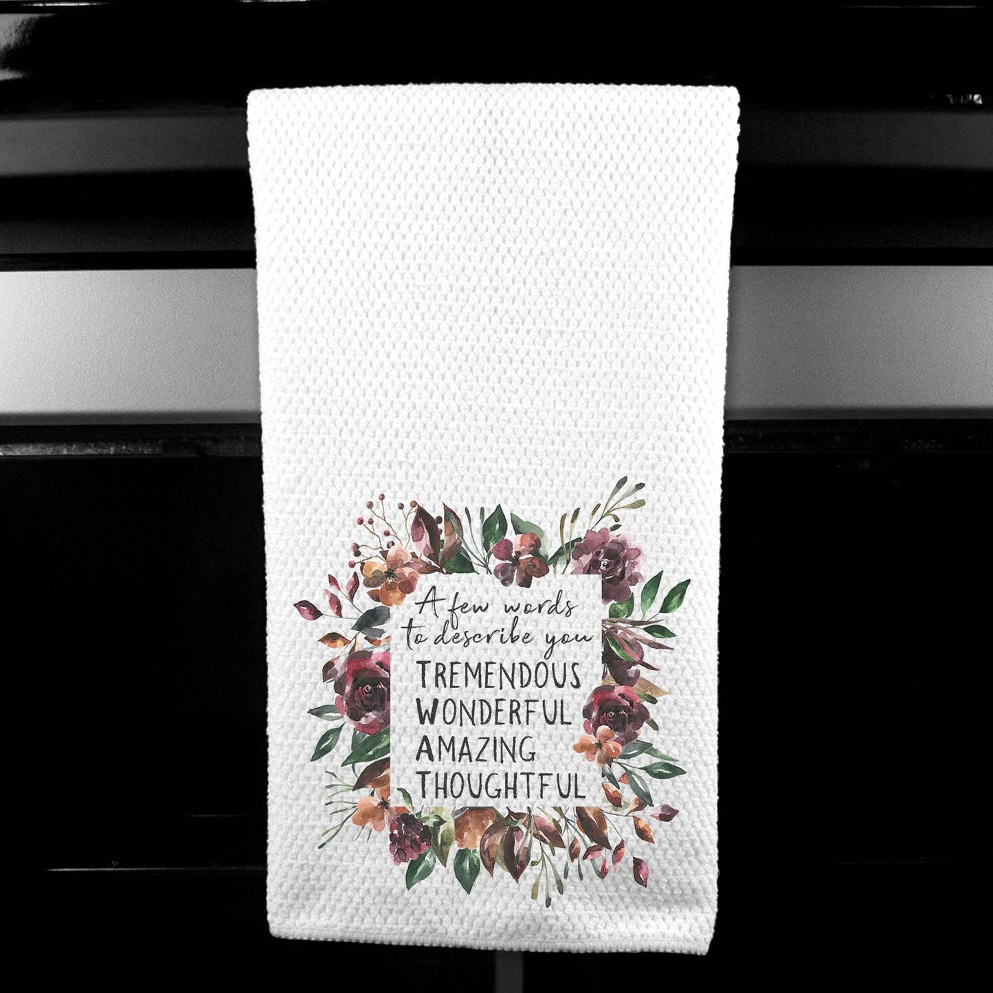 A Few Words to Describe You - Twat Floral Microfiber Towel