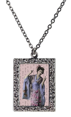 Geisha Flipping the Bird Necklace