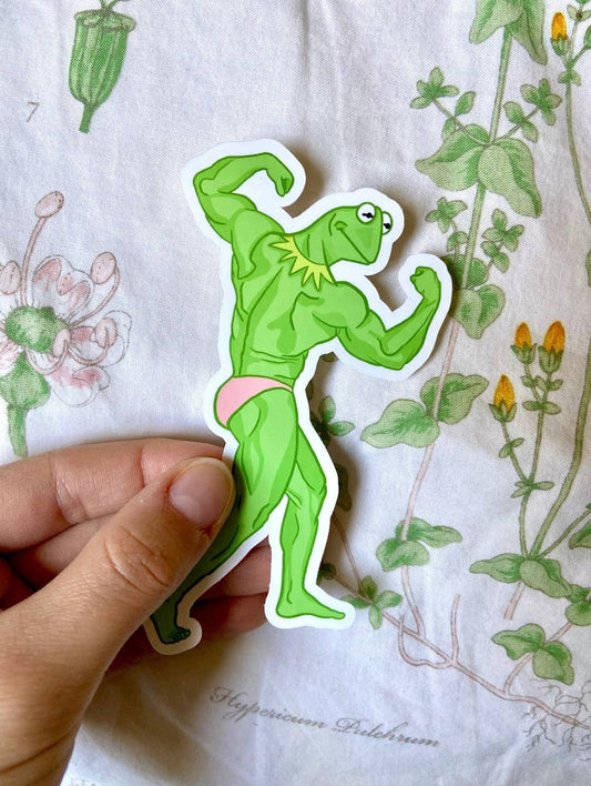 Buff Kermit the Frog Sticker - your choice of pose