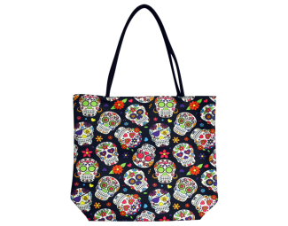 Jute Dia De Los Muertos Tote Bag
