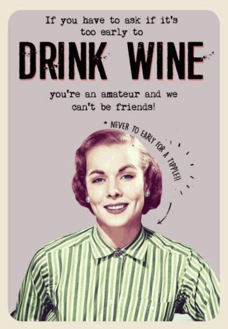 Drink Wine Blank Greeting Card