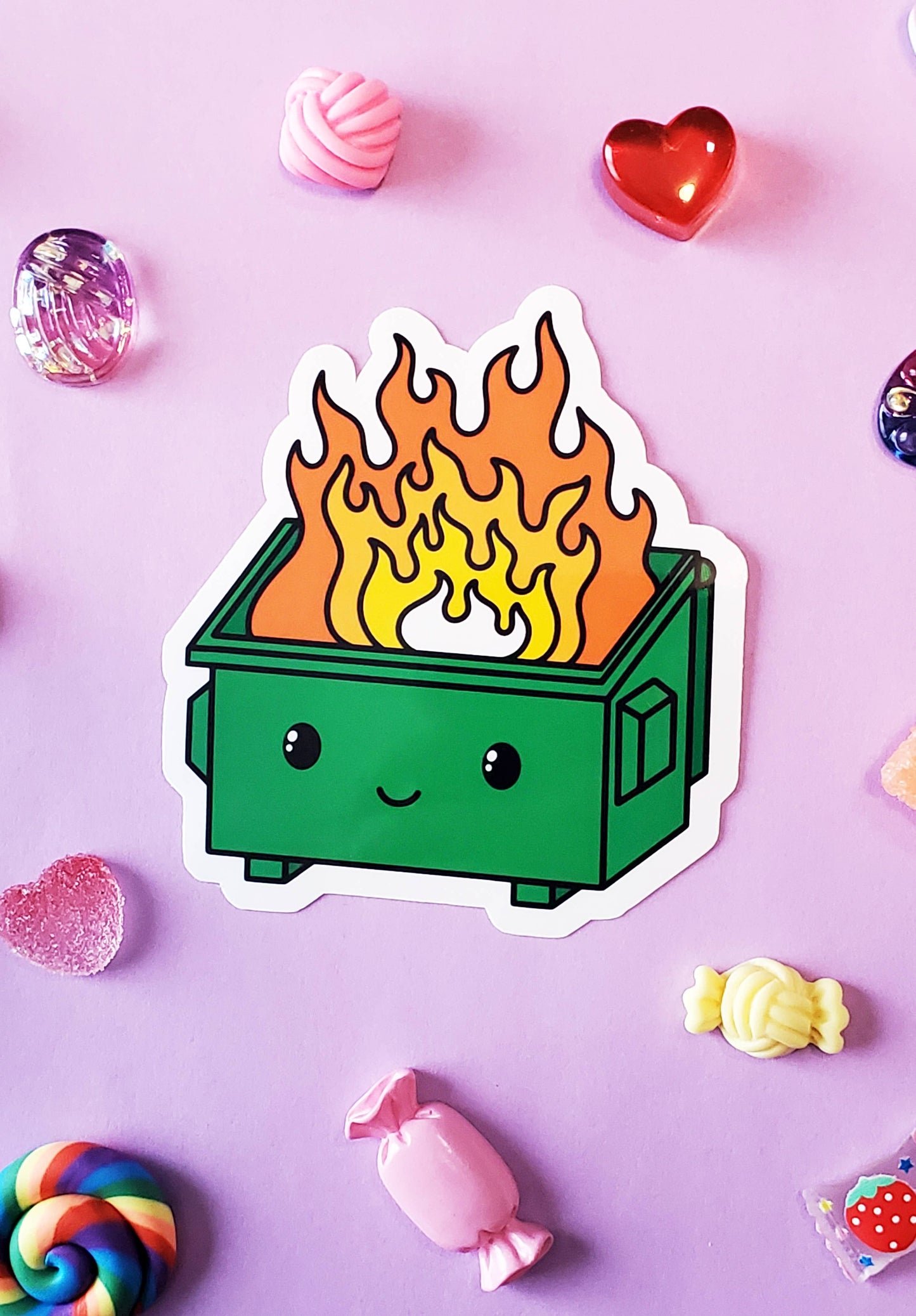 Vinyl Sticker | Dumpster Fire Green Edition: Glossy