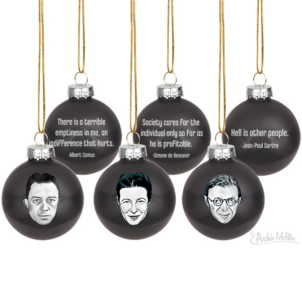 Existentialist Ornament Set of 3