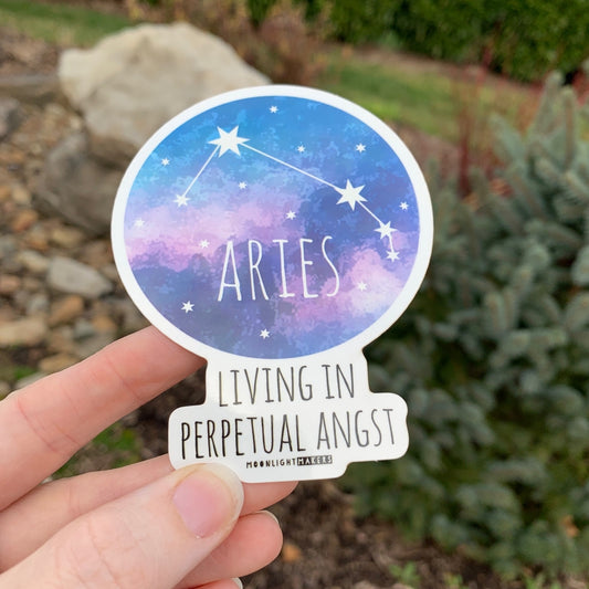 Aries - Living In Perpetual Angst Sticker