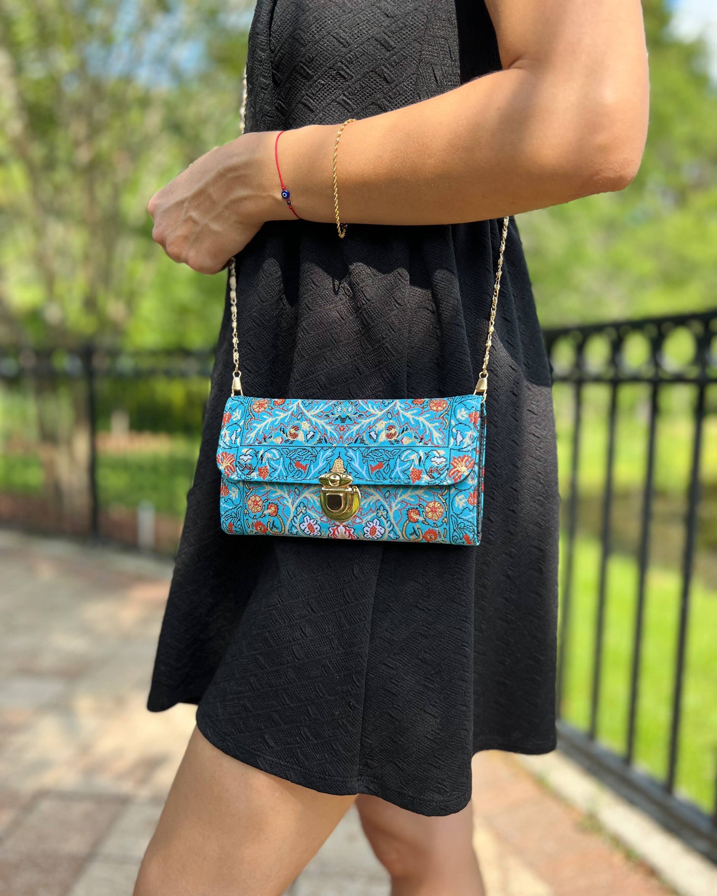 Umays Boho - Rug Design Crossbody Bag, Handmade Small Bag for Women