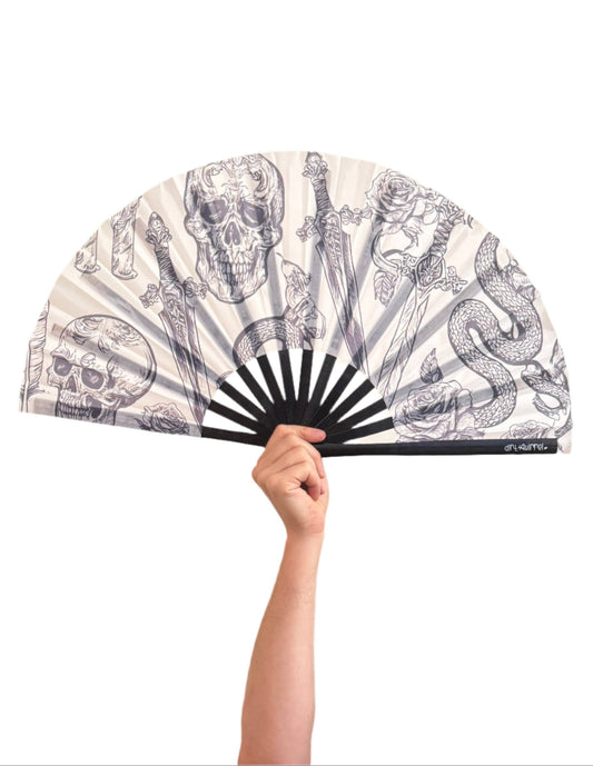 Witchy Tattoo Clacking Fan
