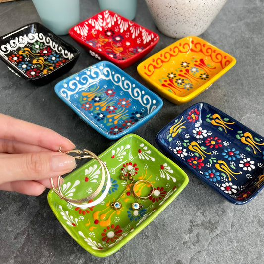 Umays Boho - Handpainted Ceramic Bowls, Colorful Bowl, Cute Trinket Dish
