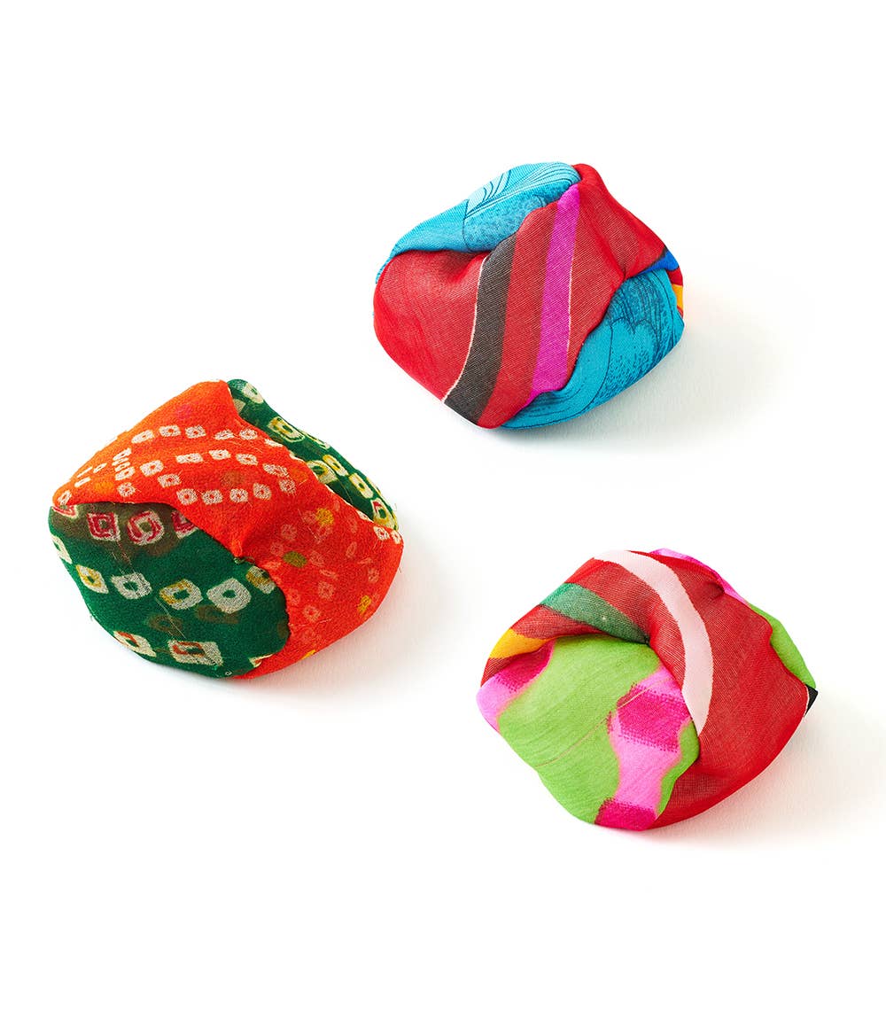 Fair Trade - Hacky Sack Footbag - Upcycled Sari material, Handmade.
