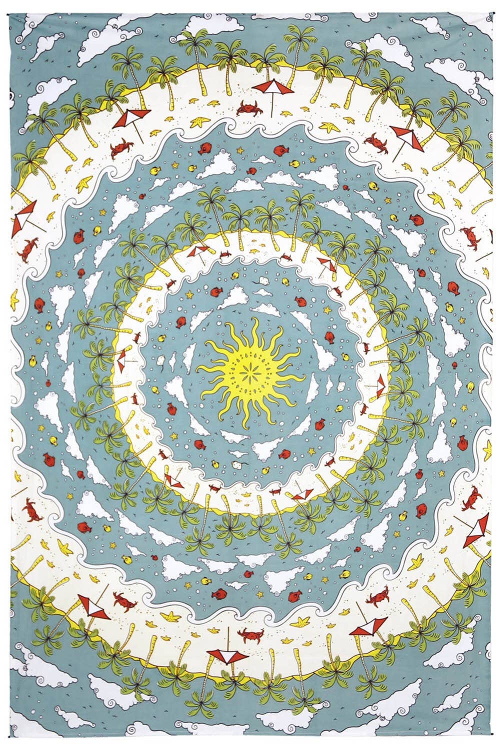 Sunshine Joy - Beach Mandala Mini Tapestry Hanger Packaged Tapestries Surf