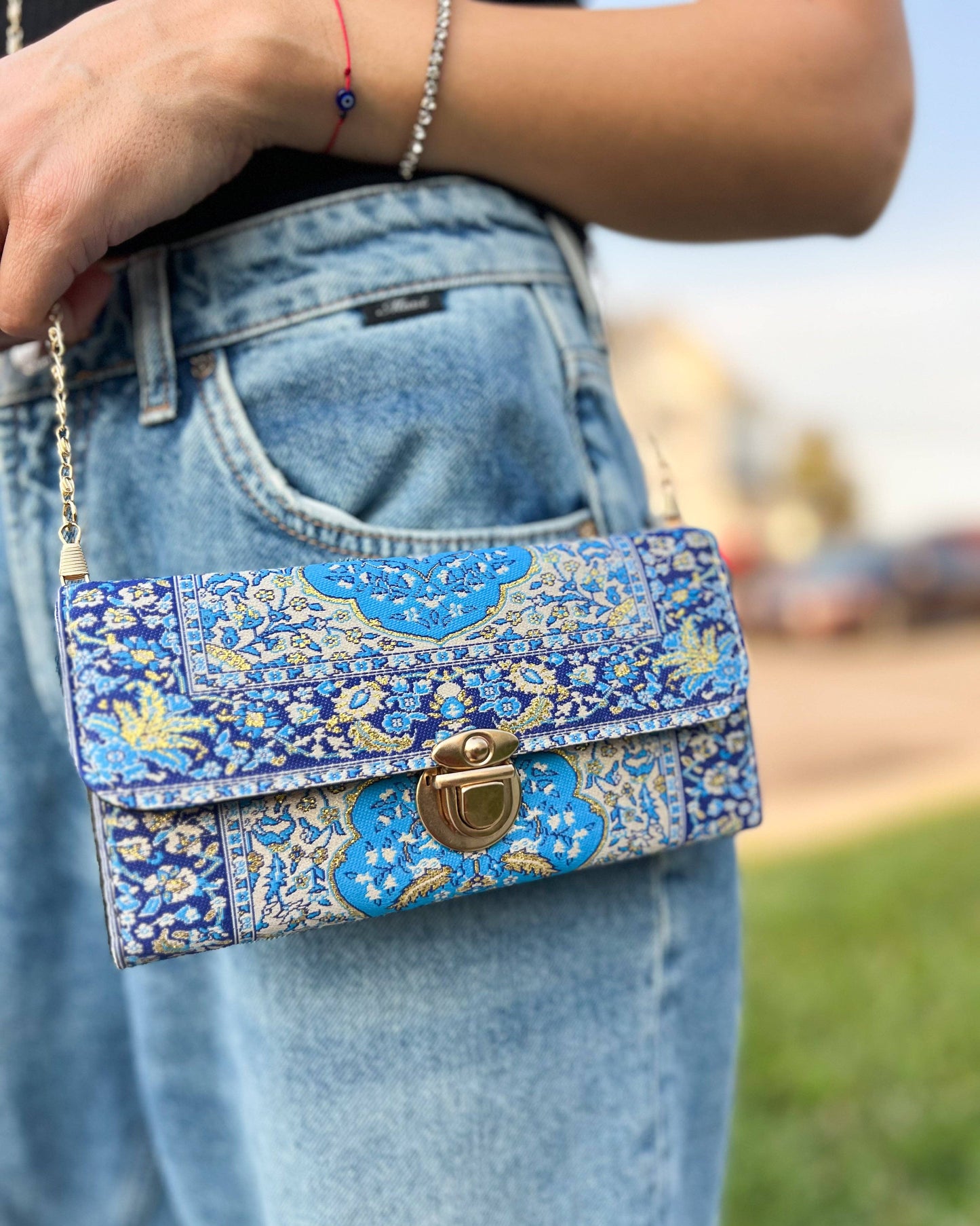 Umays Boho - Rug Design Crossbody Bag, Boho Shoulder Bag