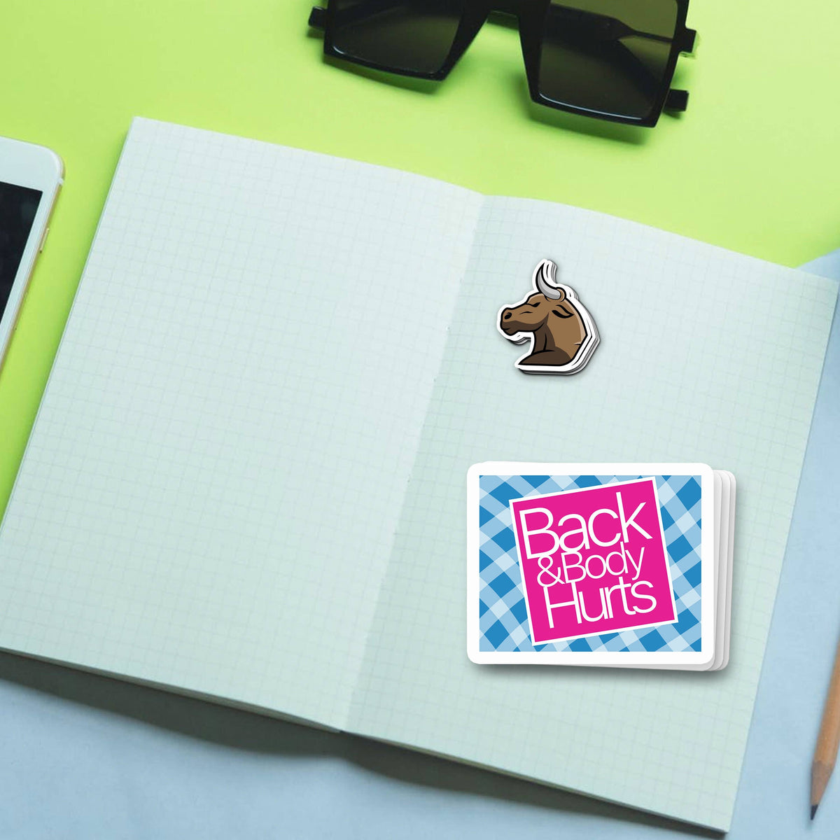 Stuff Back Sticker Back And Body Hurts Sticker – Snark Gifts