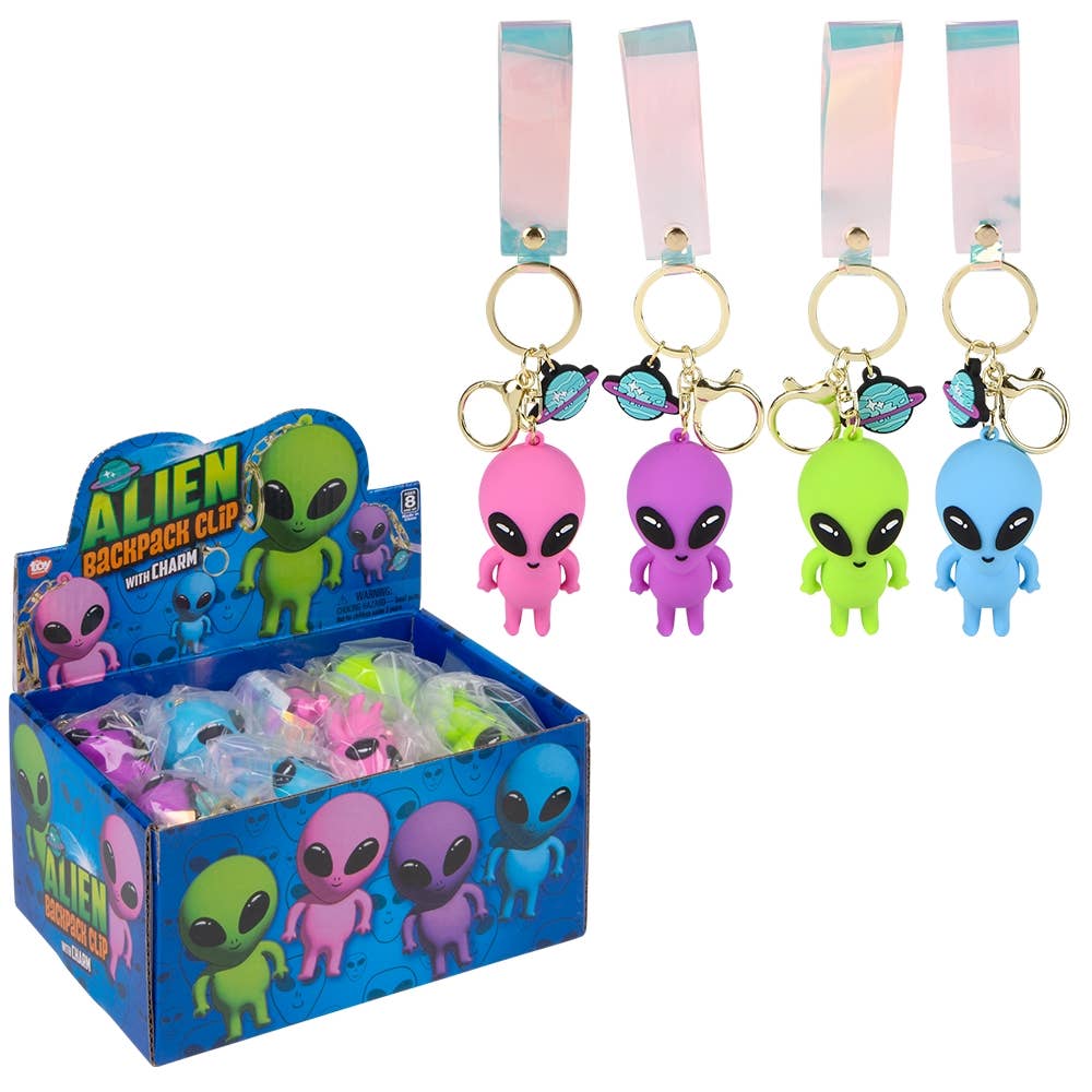 2.25" Alien Charm Wristlet Backpack Keyring 1PC