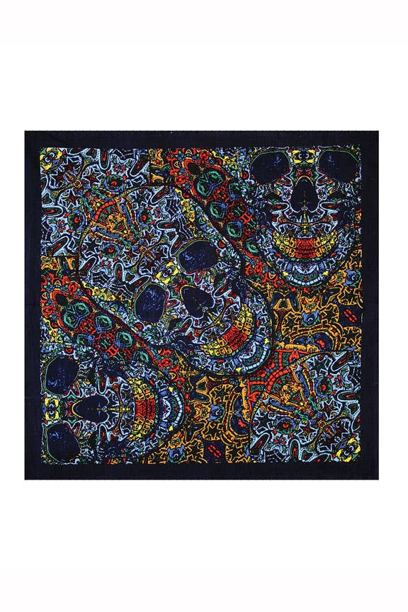 Sunshine Joy - 3D Bandana Psychedelic Skull Black
