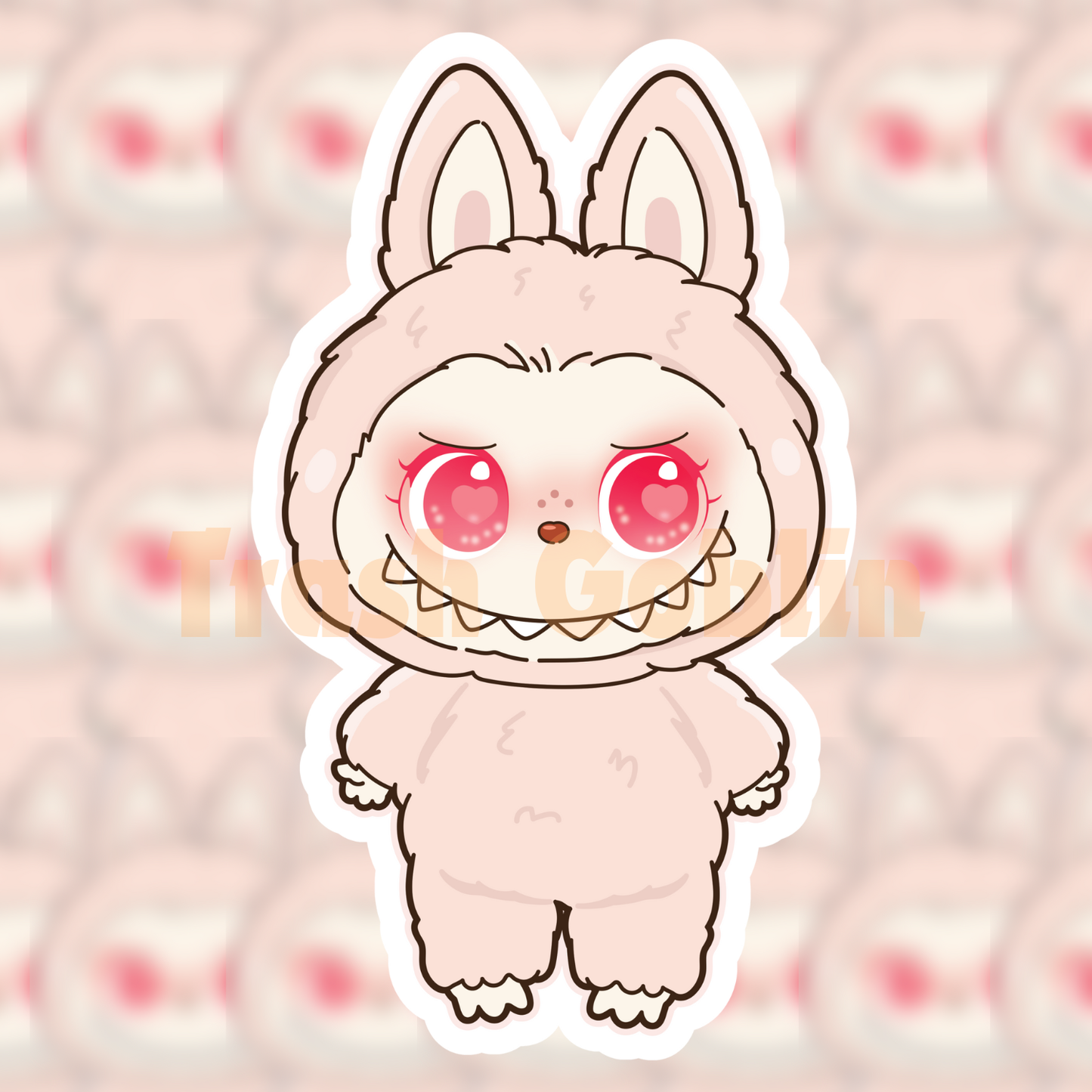 Baby Pink Labubu Vinyl Sticker