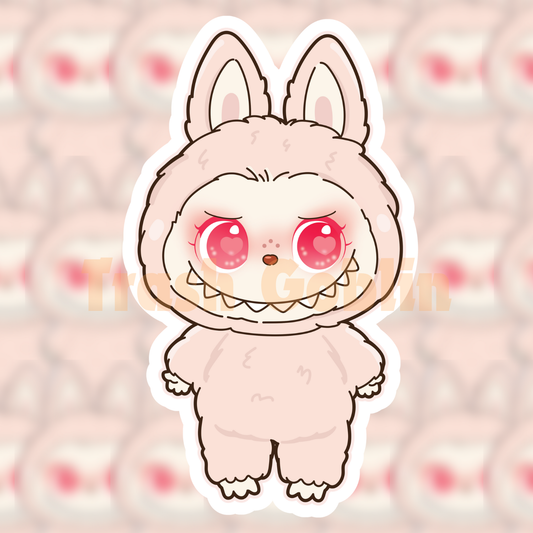 Baby Pink Labubu Vinyl Sticker