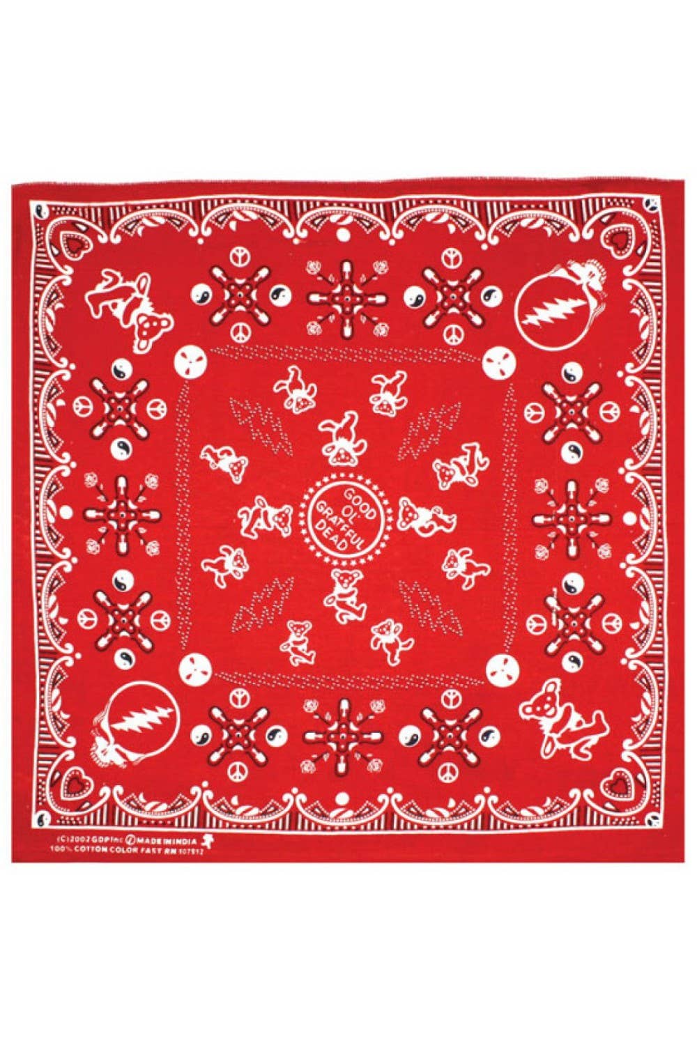 Sunshine Joy - Good Ol' Grateful Dead Bandana Red 22x22