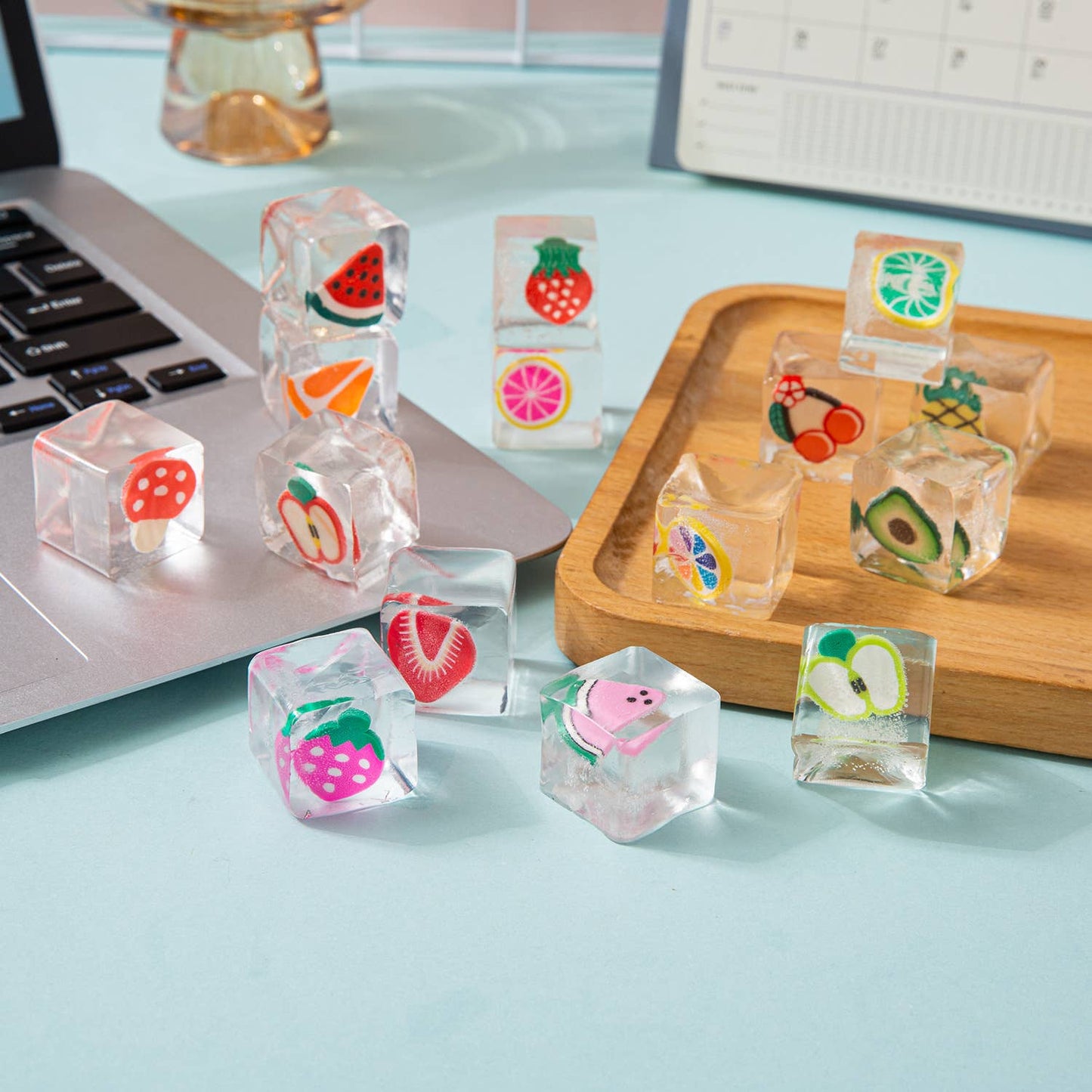 Mini Fruit Jelly Squishy Cubes squeeze toys