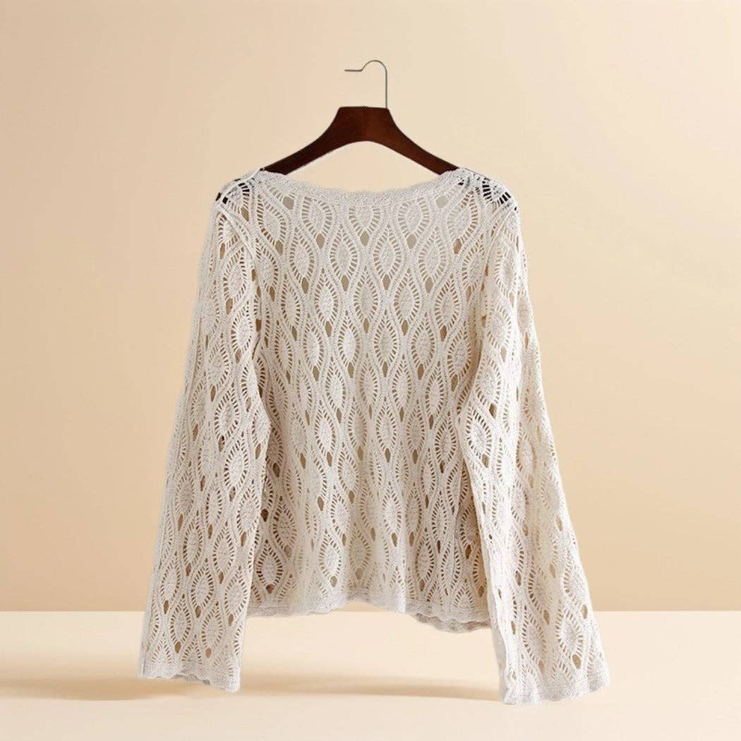 Funkyrel® Atzbranding Limited - Crosa - Diamond Crochet Cardigan – All-Season Lace Cover-Up