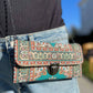 Umays Boho - Green Crossbody Bag, Rug Design Shoulder Bag, Small Cute Bag