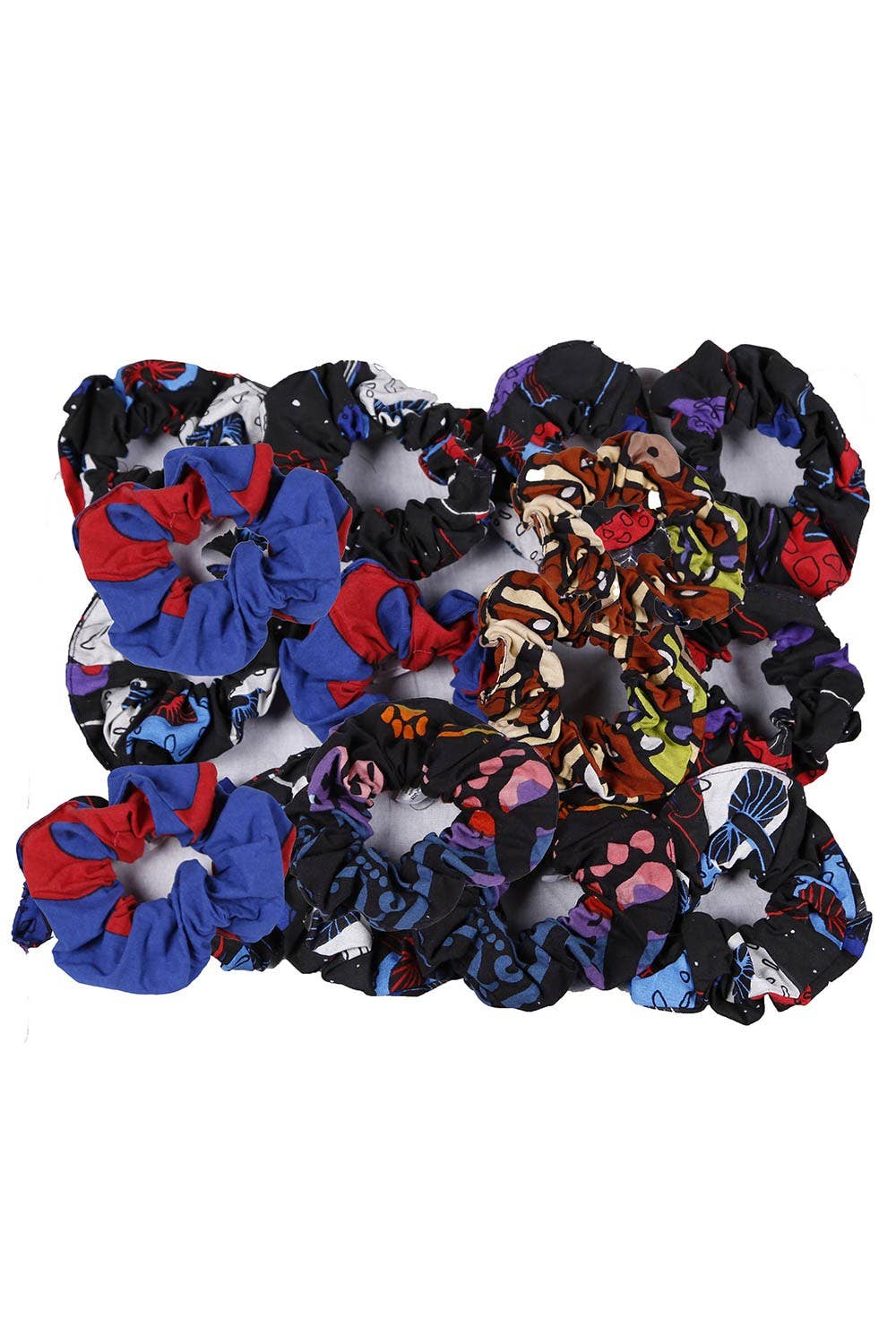 Sunshine Joy - Wholesale Lot of 12 Assorted Cotton Hippie Hair Scrunchies