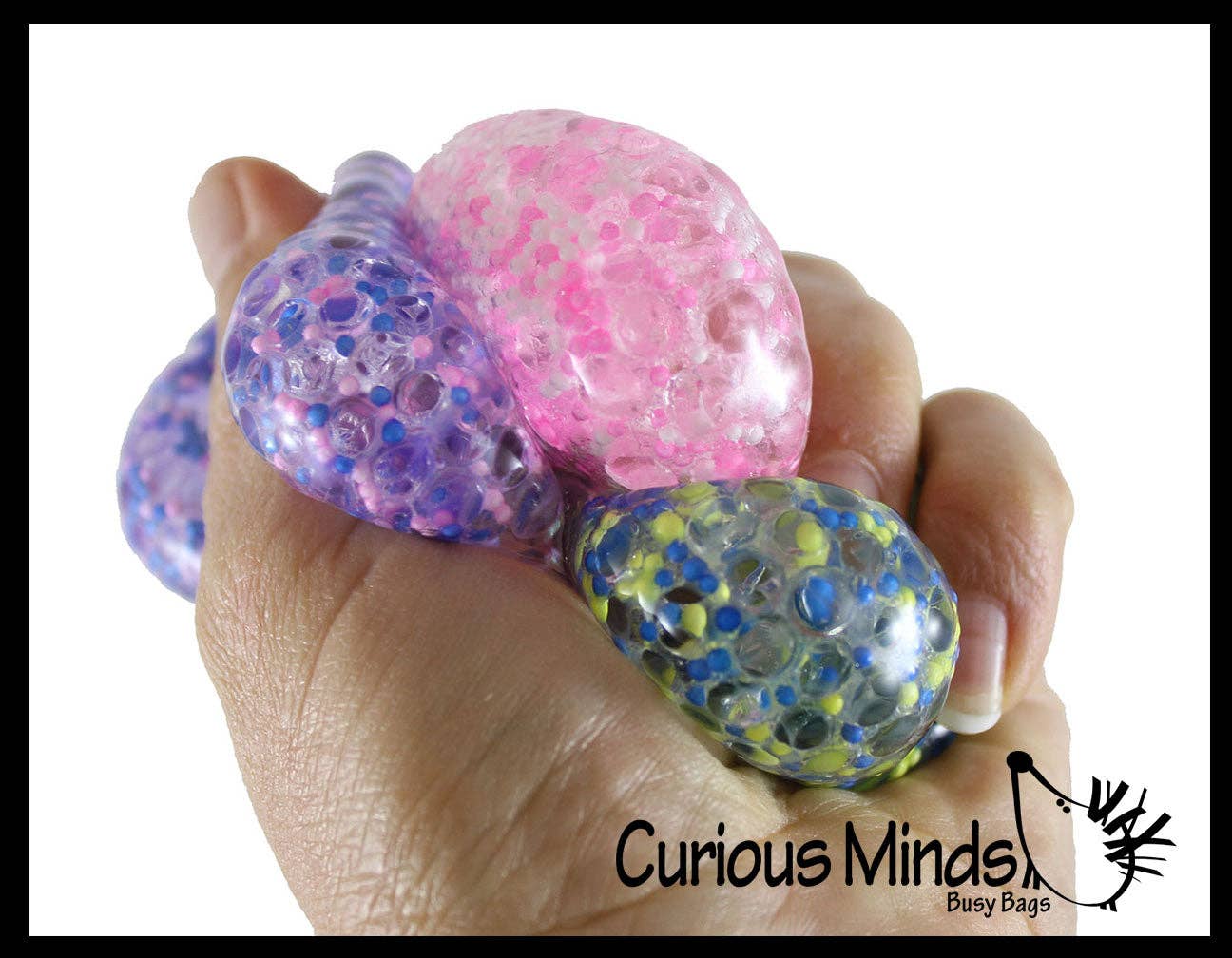 Small 1.5" Confetti Bead Ball Set with Thick Gel.  1 Set