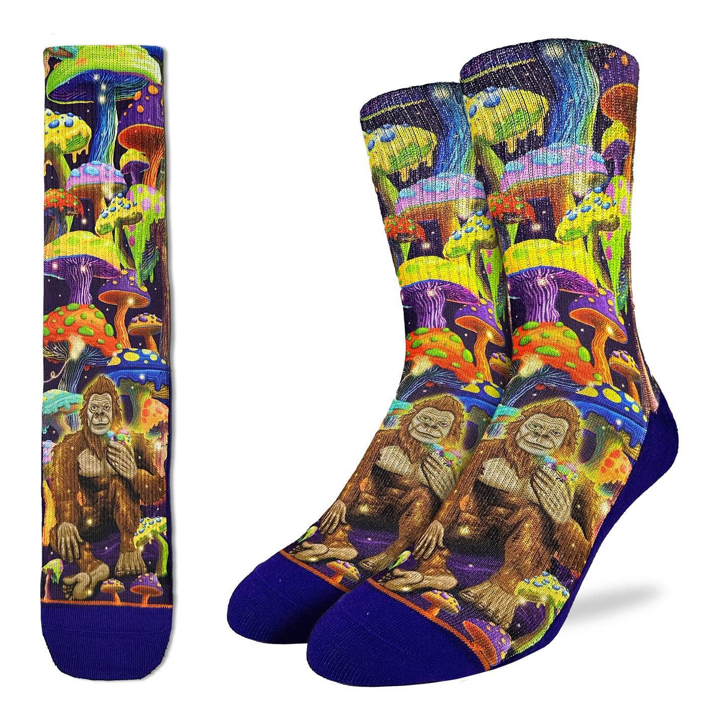 Good Luck Sock - Men's Bigfoot Eating Mushrooms Socks