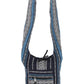 Woven Zip Top Hobo Shoulder Bag Navy Stripe