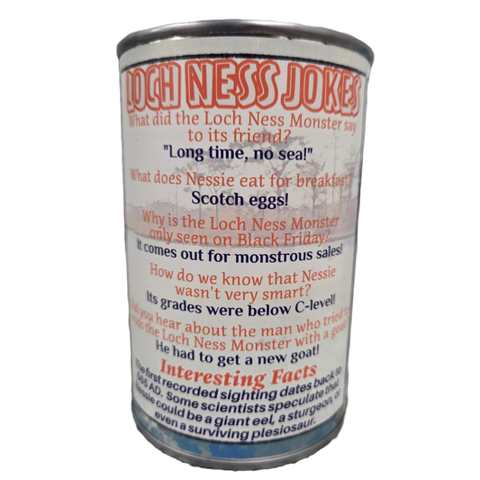 Canned Loch Ness Monster | Stuffed Plush in a Can