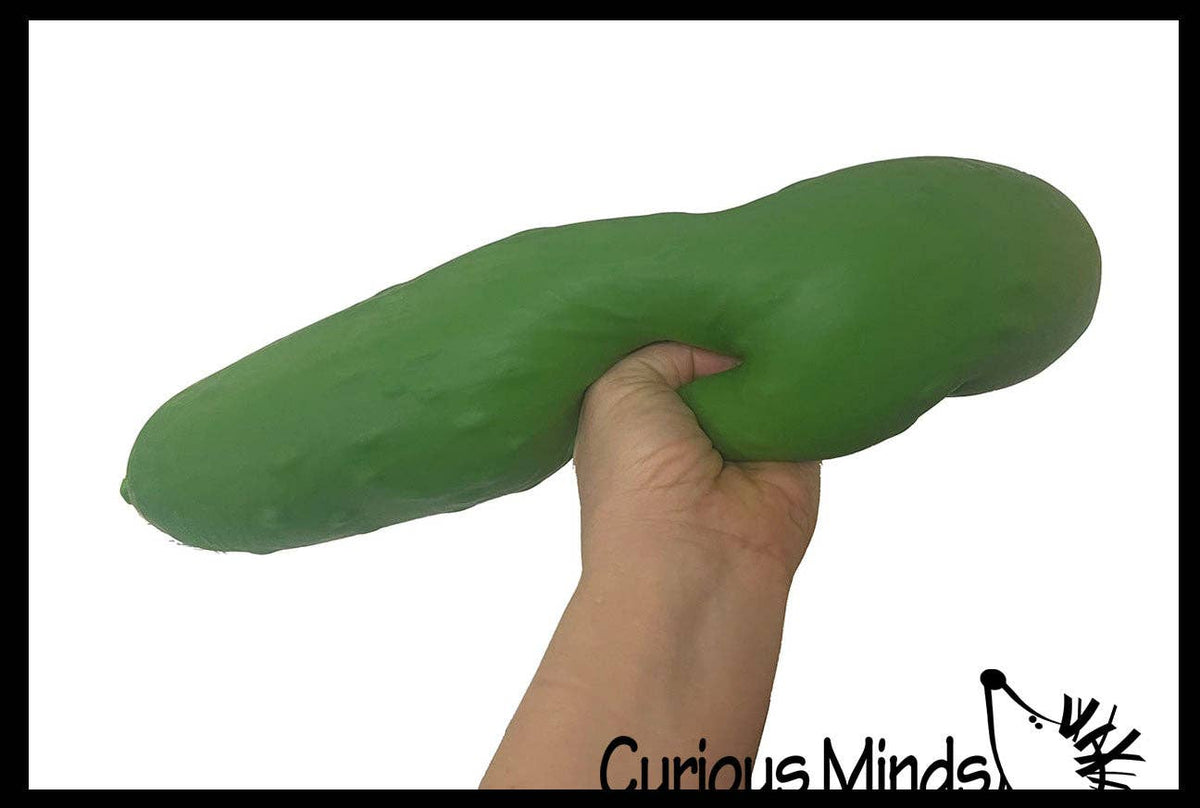 Curious Minds Toys - 1 Jumbo Doh Pickle Soft Slow Rise- Filled Squeeze Squish