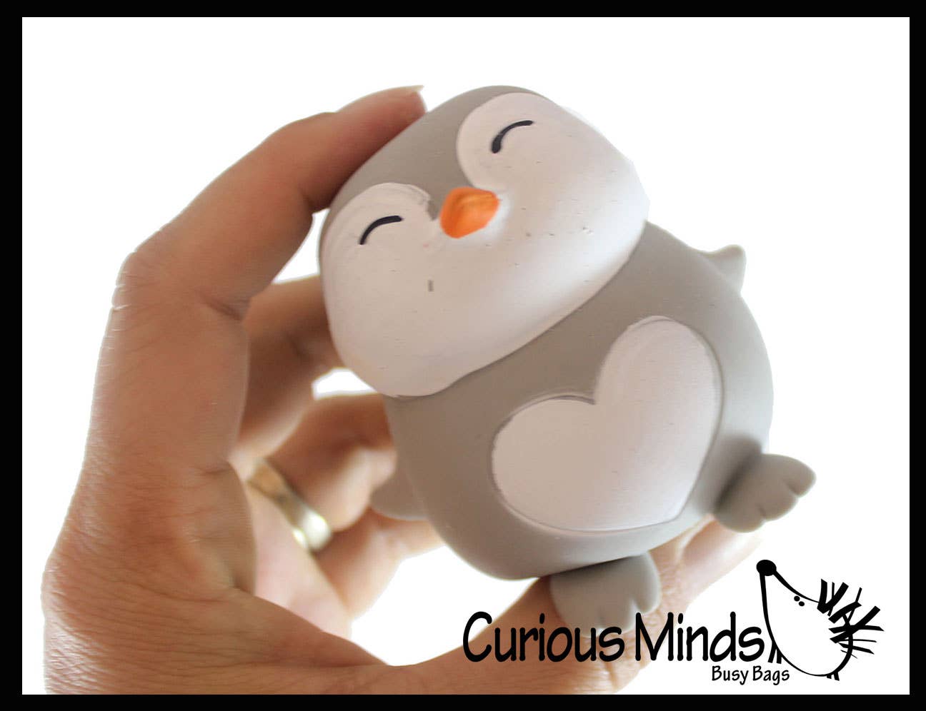 Curious Minds Toys - 1 Marshmallow Penguin Animal Stress Balls - Ultra Soft Knead