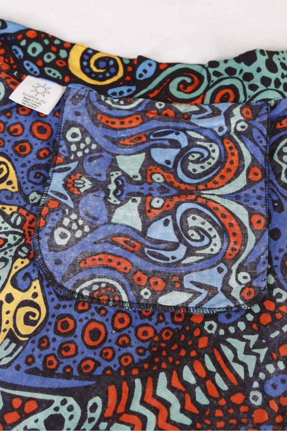 Wrap Skirt With Zip Pocket Blue Burst NWT