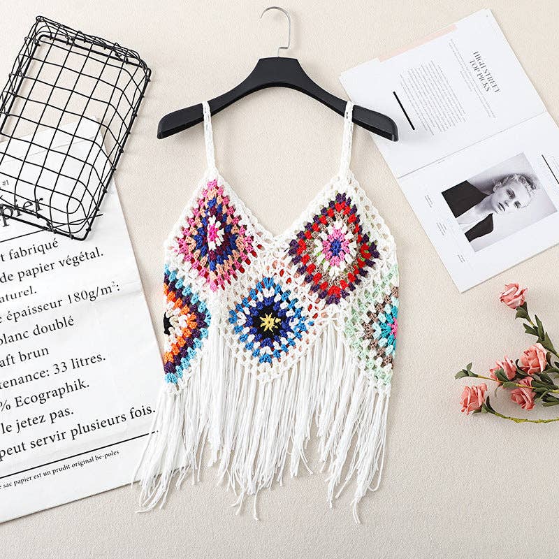 Funkyrel® Atzbranding Limited - Crosa - Bohemian Crochet Camisole Tank Top