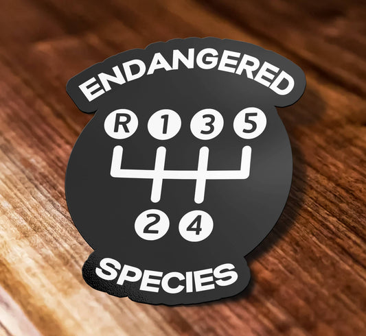 Endangered Species Five Speed Manual Car Waterproof Vinyl Sticker