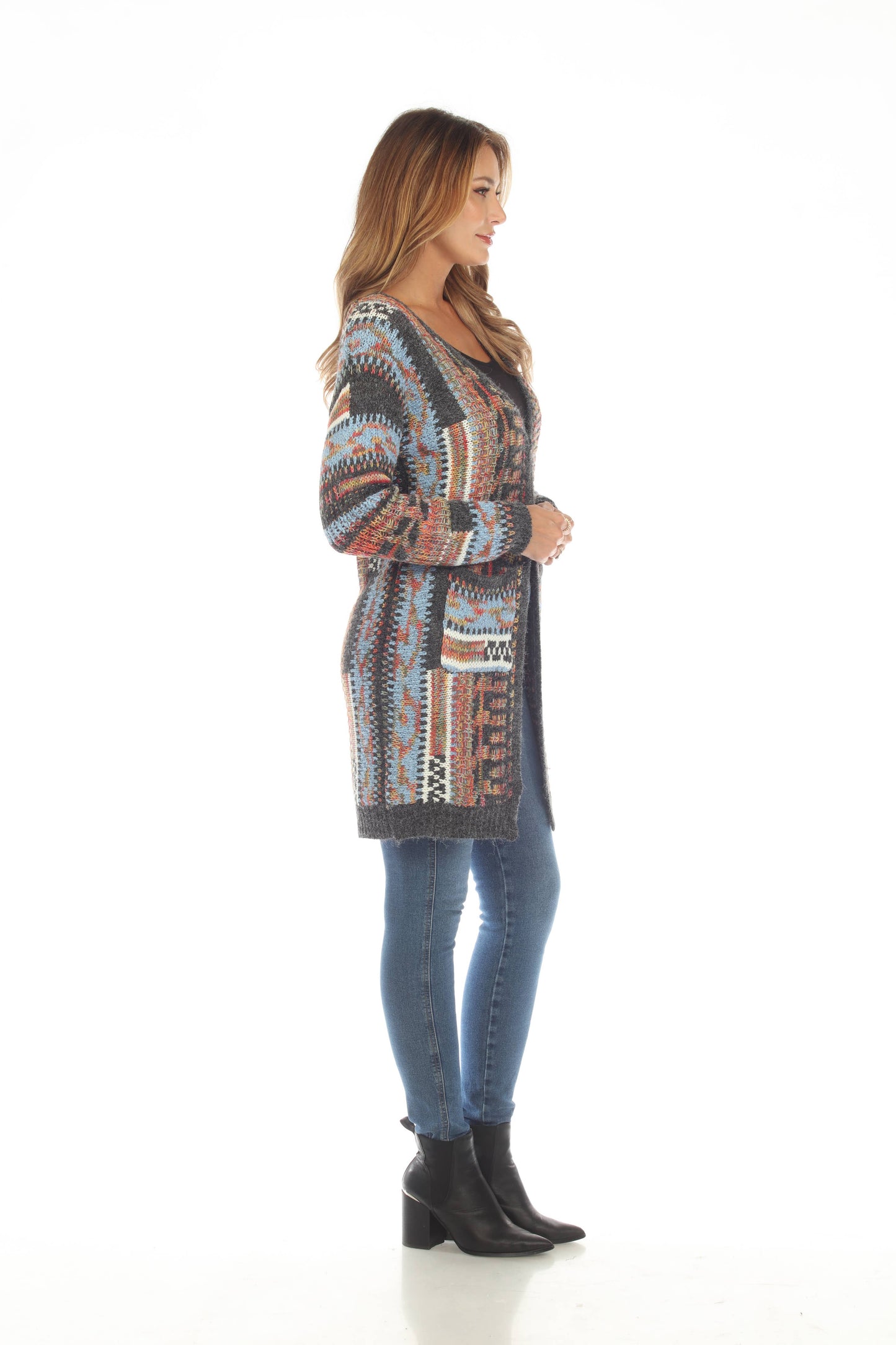 Rising International Inc - Women's  Grandcanyon  Multi  Pocket  Open Front  Sweater