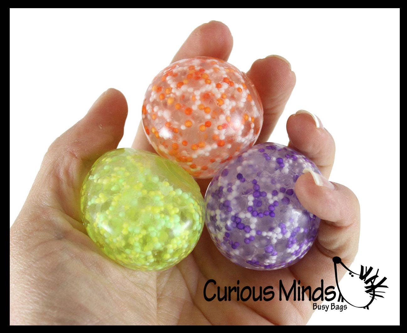 Small 1.5" Confetti Bead Ball Set with Thick Gel.  1 Set