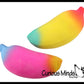 1 Random Rainbow Colored Squishy Sand Banana Toy