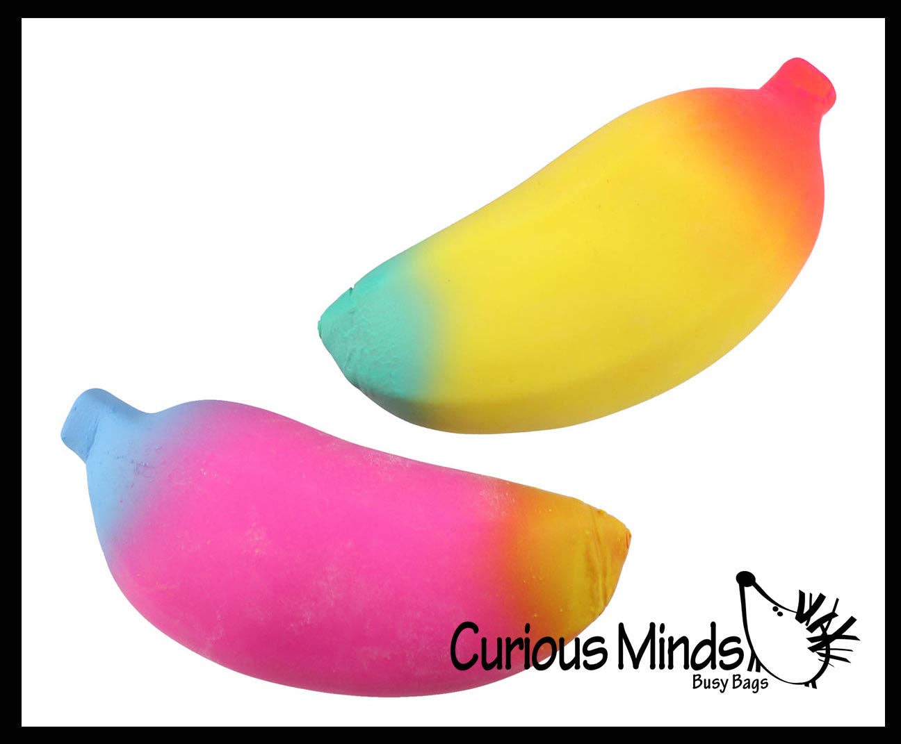 1 Random Rainbow Colored Squishy Sand Banana Toy