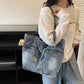 Ekartini - Vintage Denim Tote Bag Multi Pocket Shoulder Bag