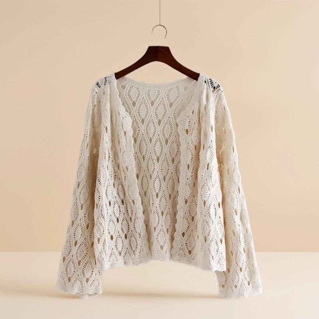 Funkyrel® Atzbranding Limited - Crosa - Diamond Crochet Cardigan – All-Season Lace Cover-Up