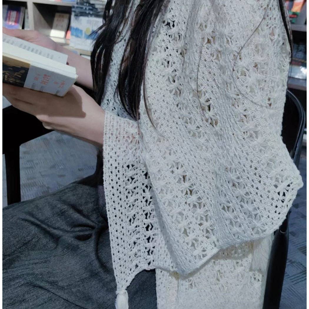Funkyrel® Atzbranding Limited - Crosa - Vintage Boho Knit Cardigan Cover-Up