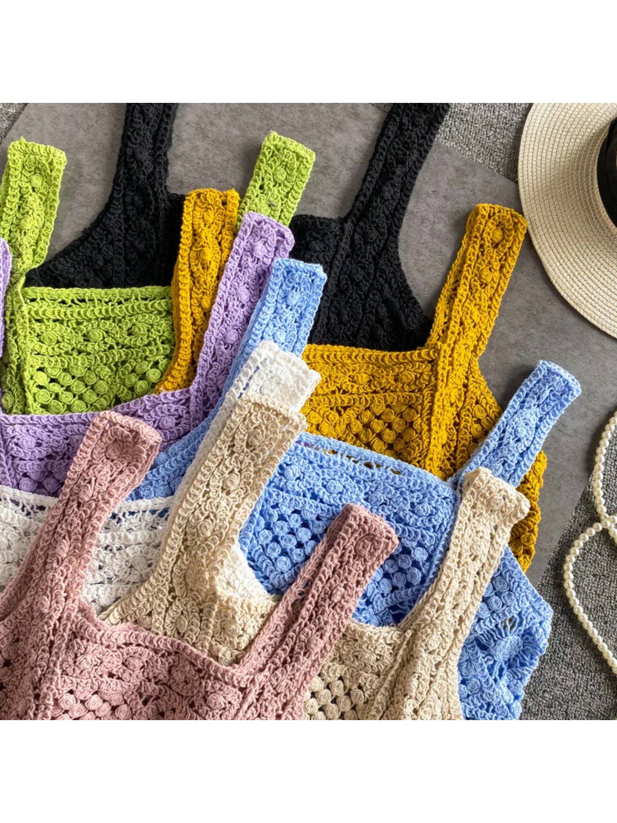 Funkyrel® Atzbranding Limited - Crosa - Vintage Crochet Camisole Tank Top