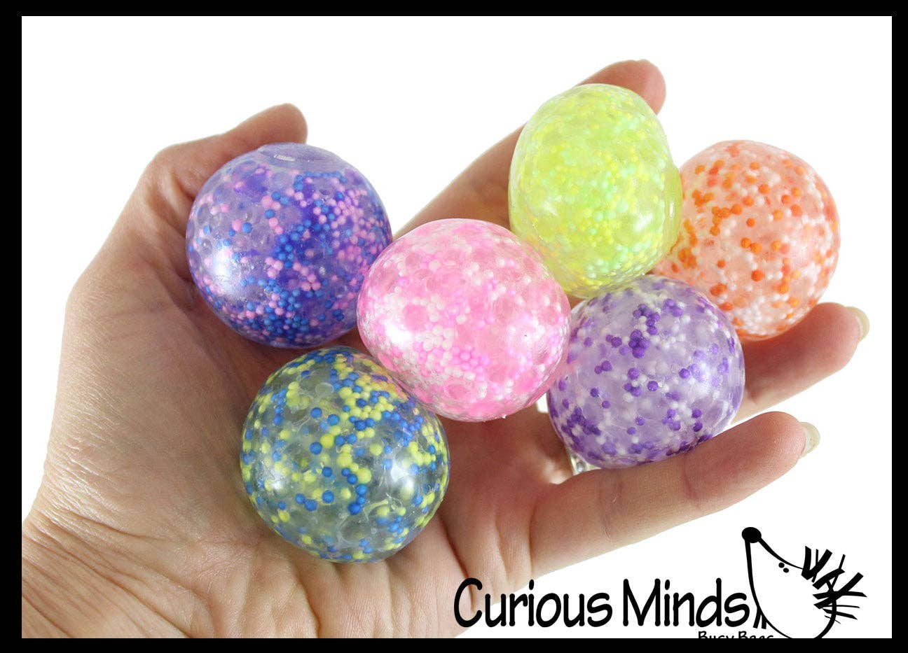 Small 1.5" Confetti Bead Ball Set with Thick Gel.  1 Set