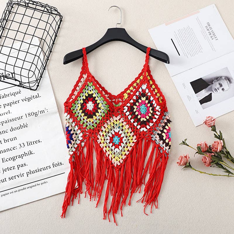 Funkyrel® Atzbranding Limited - Crosa - Bohemian Crochet Camisole Tank Top