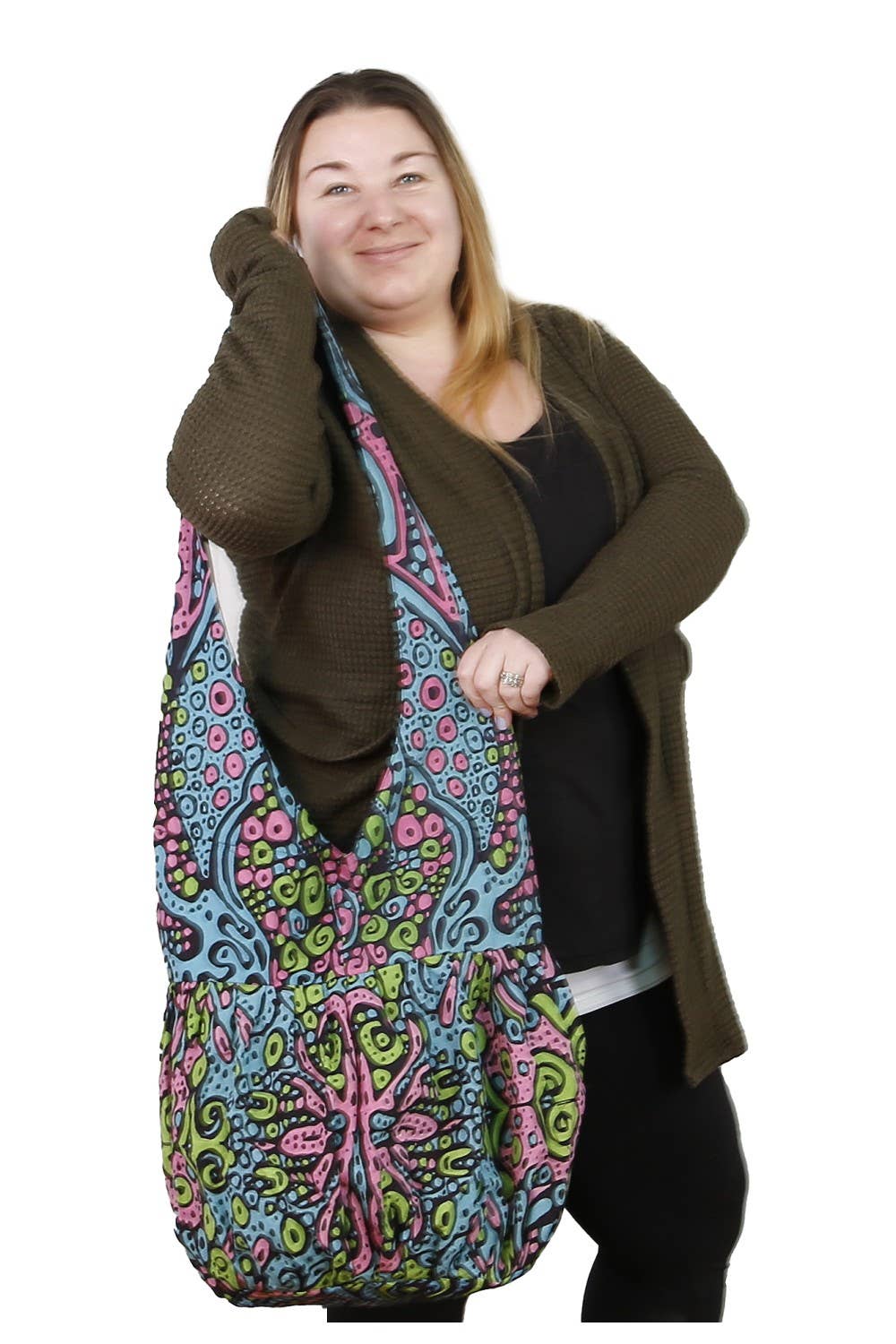 Sunshine Joy - Wholesale Lot of 12 Assorted Trippy Zip Top  Shoulder Bag