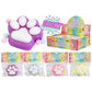 Animal Paw Lightly Flocked Pom Pom Sticky Mochi Squishy Bag -1PC