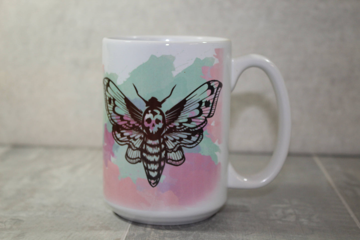 Pastel Death's Head Moth // 15 Oz. Ceramic Mug