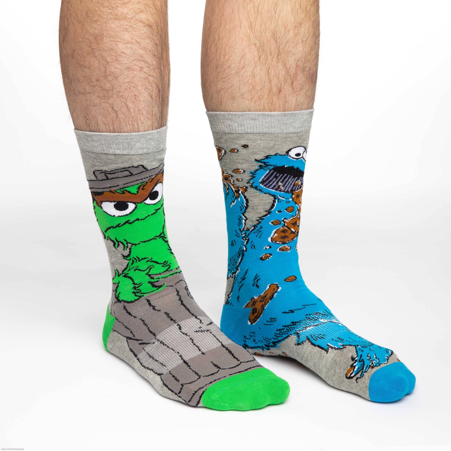 Good Luck Sock - Men's Sesame Street, Oscar and Cookie Monster Socks